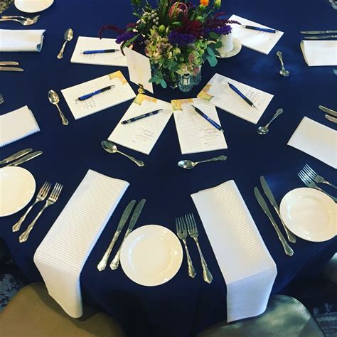 Table Setting For A Corporate Event Meeting In The Ball Room