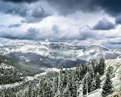 Clouds Colorado Landscape Mountain Snow Snow Capped Mountains