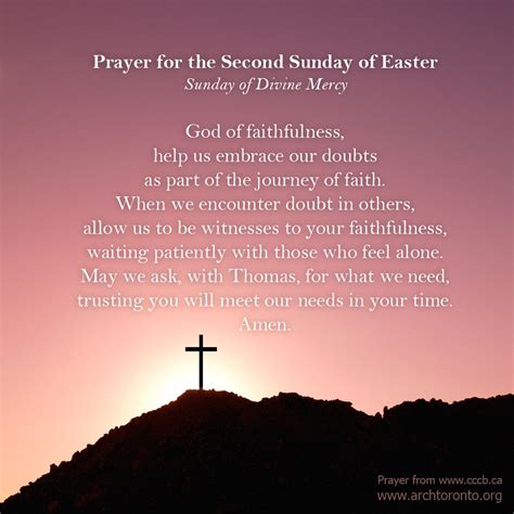 Archdiocese Of Toronto Divine Mercy Prayers Easter Sunday