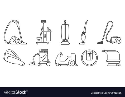 Vacuum Cleaner Outline On Royalty Free Vector Image