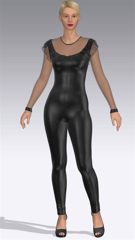 Leather Body Suit For Female 3d Model Cgtrader