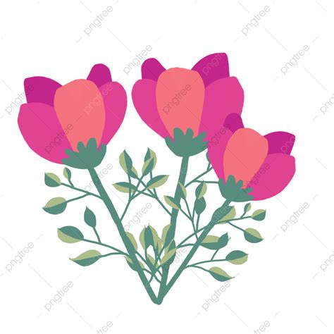 Gambar Bunga Mekar Bunga Seni Bunga Daun Png Dan Vektor Dengan