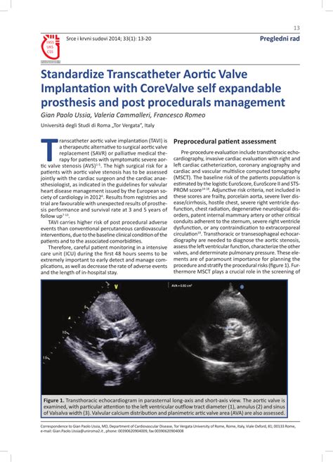 Pdf Standardize Transcatheter Aortic Valve Implantation With