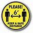 Social Distance Distancing Pandemic Graphic Sticker Decal 35 Diameter 