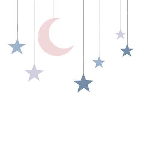 Hanging Moon Hd Transparent Pink Purple Moon And Stars Cartoon Hanging