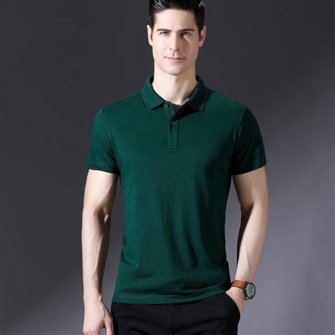 Buy Men Short Sleeve Polo Shirt Summer New Brand Solid