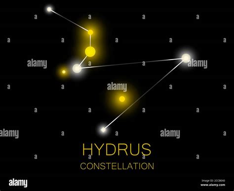Hydrus Constellation Bright Yellow Stars In The Night Sky A Cluster