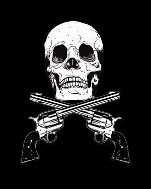 Gun tattoo | skull gun n roses tattoo design by jeannine. Two Guns and Skull Tattoo - Tattoos Life Style