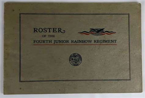 1940s Wwii Era Oregon 4th Jr Rainbow Regiment Roster Booklet War