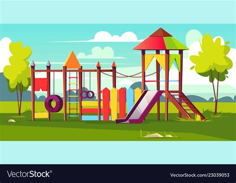 Bright Playground For Children At Park Royalty Free Vector