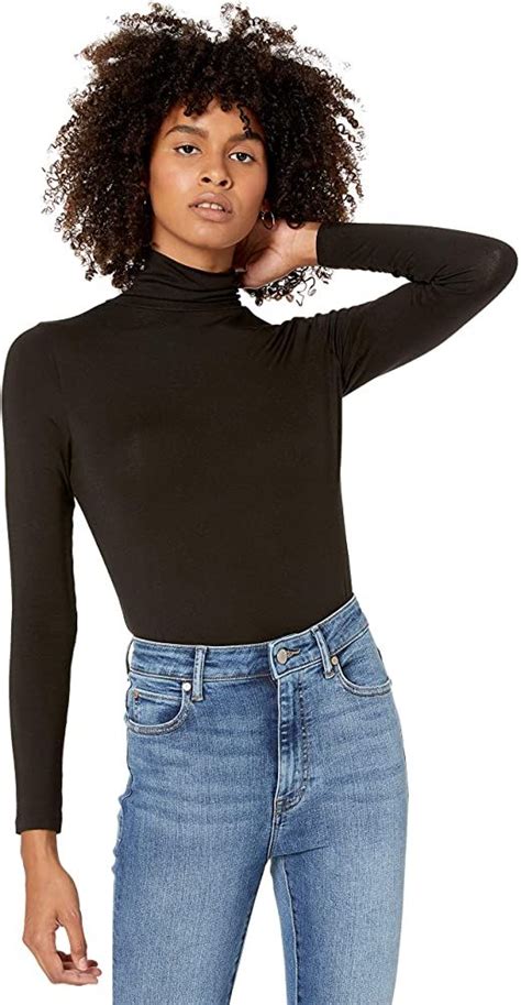 The Drop Womens Phoebe Long Sleeve Turtleneck Fitted T