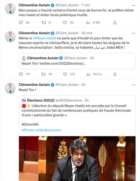 Clémentine Autain Se Justifie Après Son Tweet En Hébreu Sur Meyer Habib