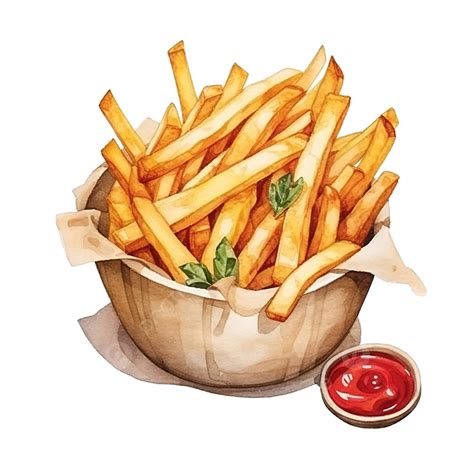 Watercolor French Fries Watercolor French Fries Chips Png
