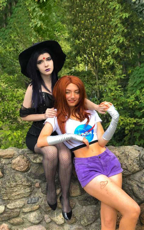 Self Starfire And Raven By Carrykey And Eveninkcosplay Cosplay