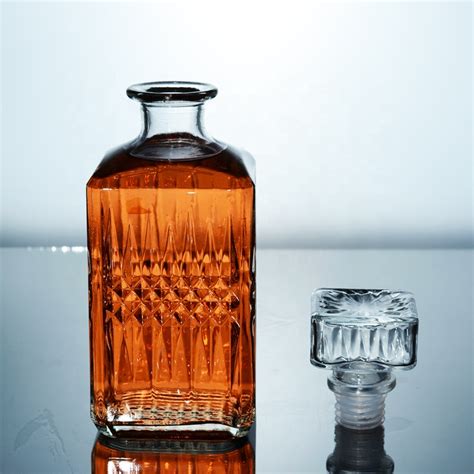 900ml Square Clear Tequila Glass Bottle High Quality Tequila Glass