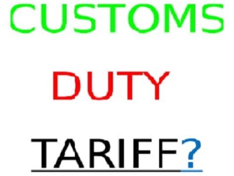 Customs Duty Tariff Nigeria Customs Service Example