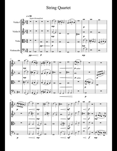 String Quartet Sheet Music For Violin Viola Cello Download Free In