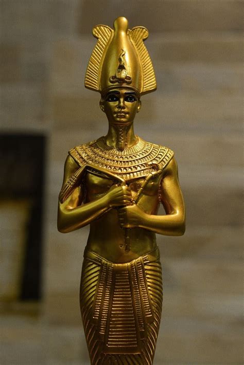 Statue Of Ancient Egyptian Osiris Lord Of The Dead And Deceased Golden