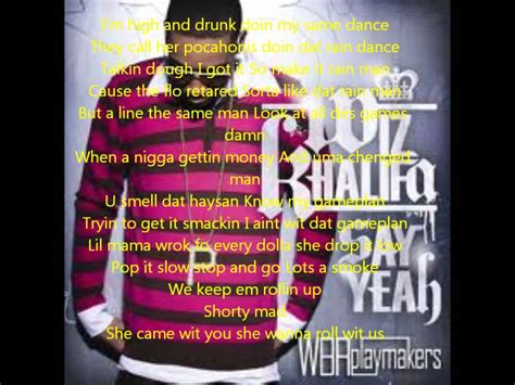 Wiz Khalifa Say Yeah Lyrics On Screen Youtube