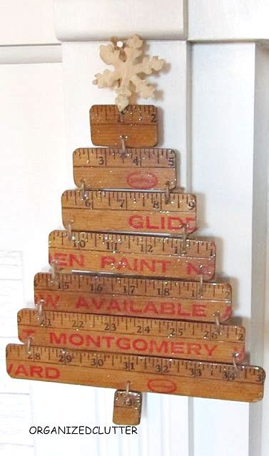 Re Purposed Yardstick Christmas Tree Organized Clutter
