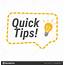 Quick Tips Icon Flat Vector Illustrations On White Background — Stock 