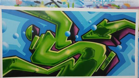 Graffiti Artist Seen Untitled Green Long S Aerosol On Canvas