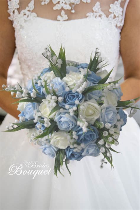 Blue Rose Wedding Bouquets Artificial Bridal Flowers
