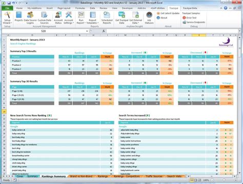 Seo Report Templates Word Excel Samples With Regard To Monthly Seo