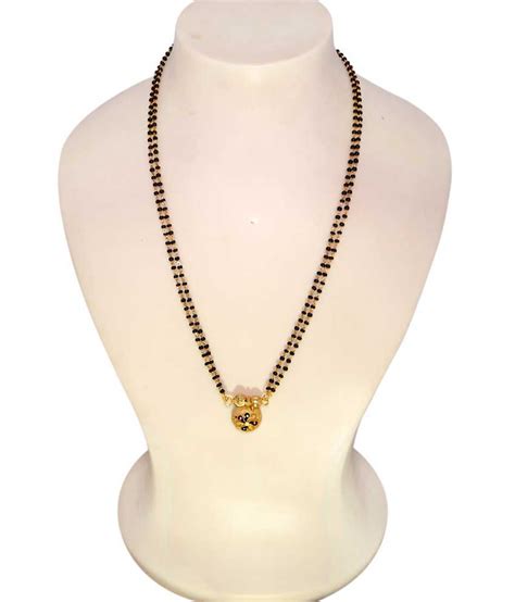 R S Jewels Gold Plated Mangalsutra With Black Beaded Chain Buy R S