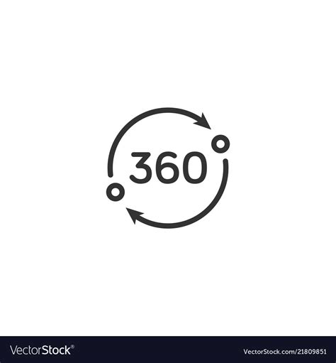 360 Degree Icon Royalty Free Vector Image Vectorstock
