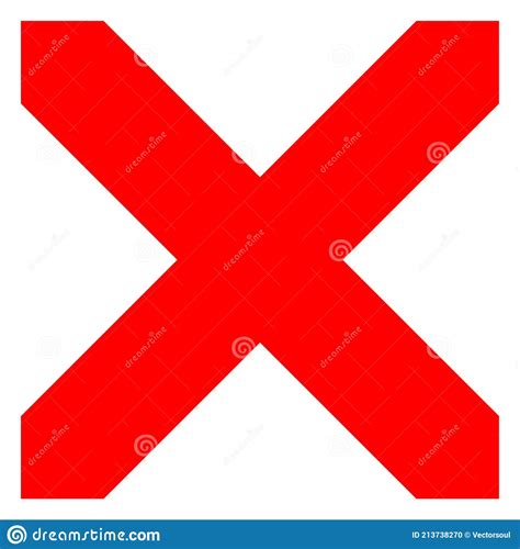 Red Cross Letter X Prohibition Restriction Fault Or Error Concept