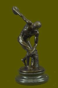 Sensual Nude Male Discus Thrower Discobolus Famous Greek Bronze Marble