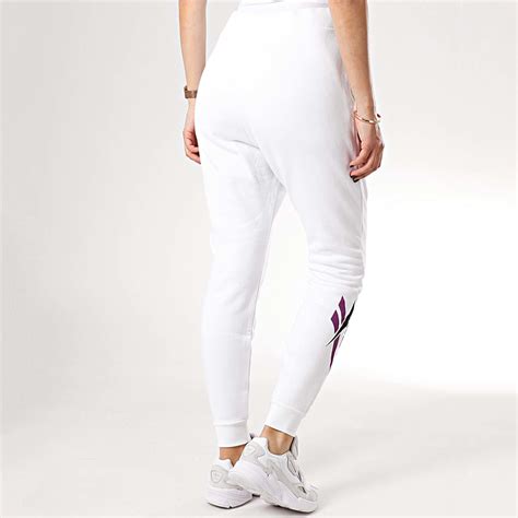 Pantalon jogging fitness bas resserré coupe droite noir. Reebok - Pantalon Jogging Femme VP EC5963 Blanc ...