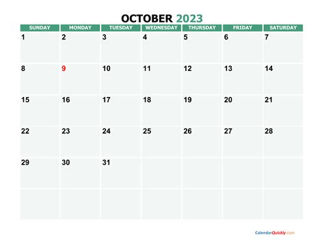 October 2023 Calendars Calendar Quickly