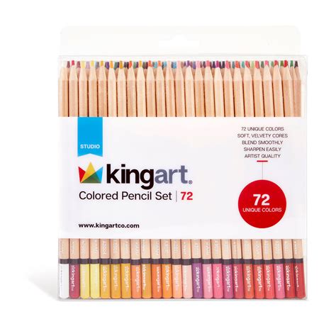 Kingart® Soft Core Colored Pencils Set Of 72 Unique Vibrant Colors