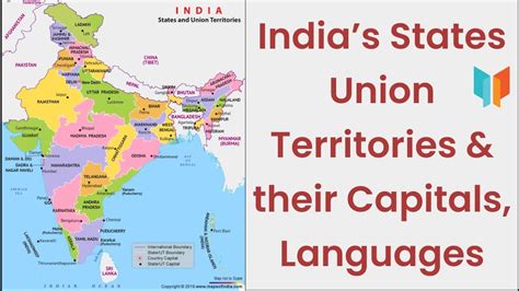 Indias States Union Territories And Their Capitals Languages Youtube