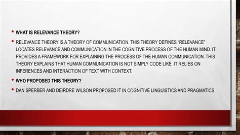 Solution Relevance Theory Ppt Studypool