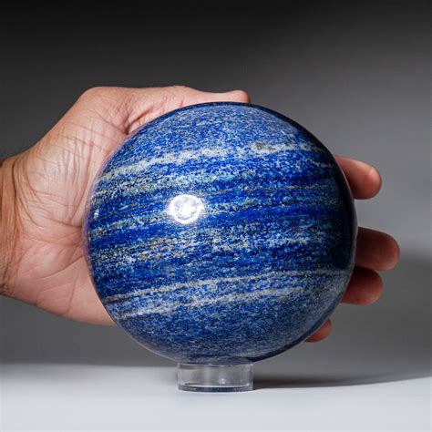 Genuine Polished Lapis Lazuli Sphere With Acrylic Display Stand 5
