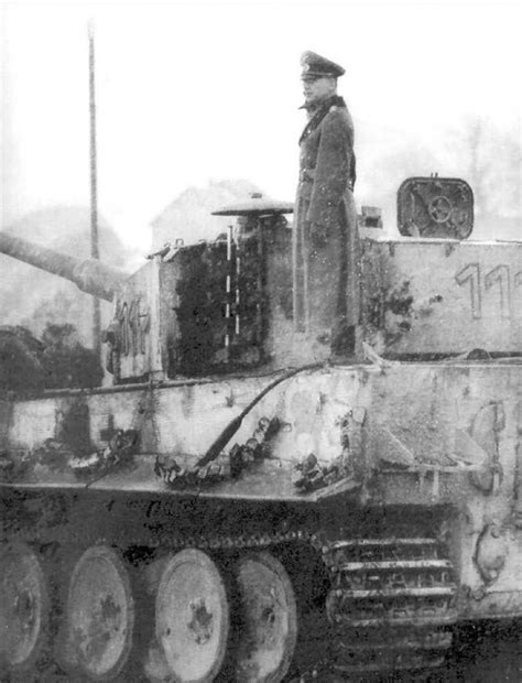 A Officer Standing On The Rear Deck Of Tiger Nr Tiger Ii