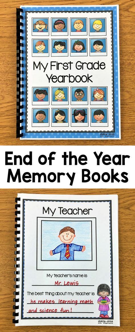 End Of The Year Memory Books Kindergarten First Second And Third
