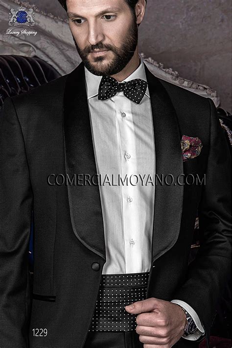 Black Tie Black Men Wedding Suit Model 1229 Mario Moyano Collection