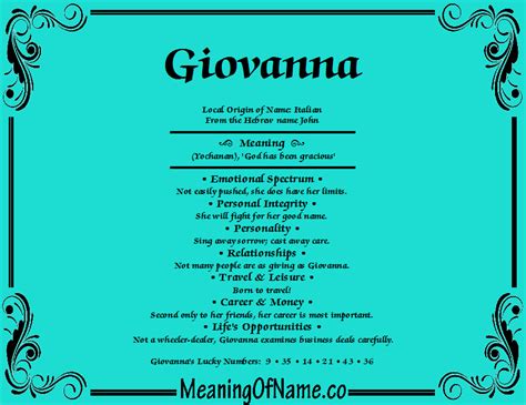 Giovanna Meaning Of Name