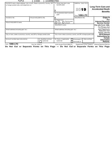Irs Form 1099 Ltc 2019 Fill Out Sign Online And Download Fillable
