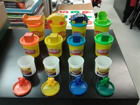 Recycling Play Doh Canisters Ordering Sizes Matching Colors