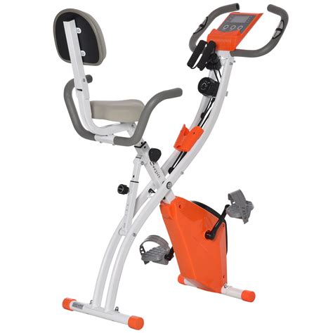 Soozier In Upright Exercise Bike Stationary Foldable Magnetic Recumbent Cycling With Arm