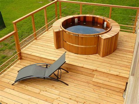Wooden Hot Tub Made In Red Cedar Manufactured In France Obiozz