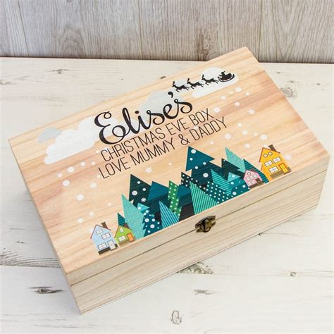 personalised christmas eve box rustic nordic theme the laser boutique