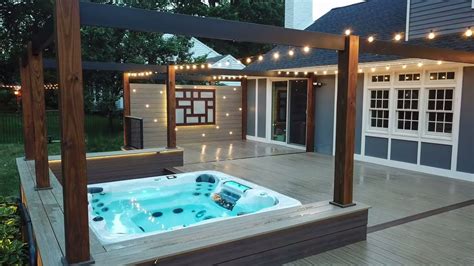Incredible Deck With Built In Hot Tub Full Backyard Makeover Time