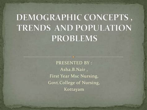 Demographic Trends In India Ppt
