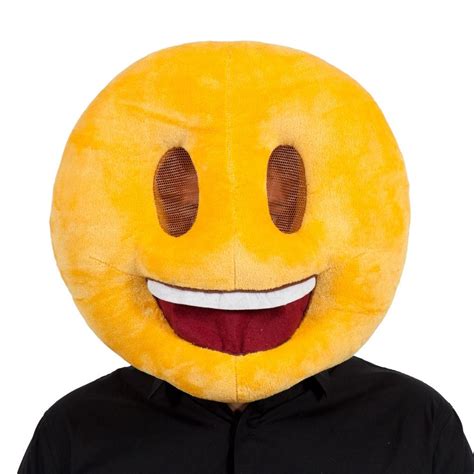 Adult Plush Emoji Emoticon Mascot Full Head Smiley Fancy Dress Mask